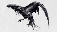 A drawing of a crow becomes a 3D model in a Maxon AI video