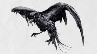 A drawing of a crow becomes a 3D model in a Maxon AI video