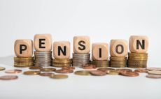 The word pension spelled out on wooden blocks