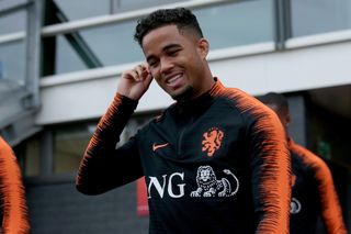Justin Kluivert with the Dutch national team in 2019.