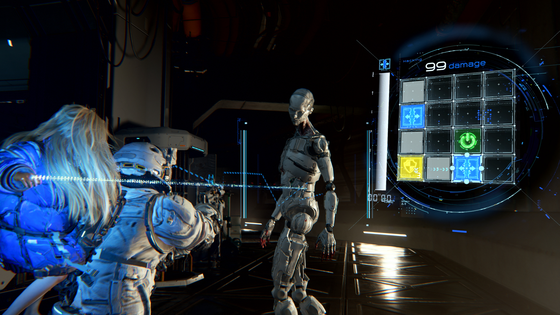 Screenshot from sci-fi shooter Pragmata, shown at Gamescom 2025.