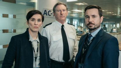 Vicky McClure, Adrian Dunbar and Martin Compston in Line of Duty