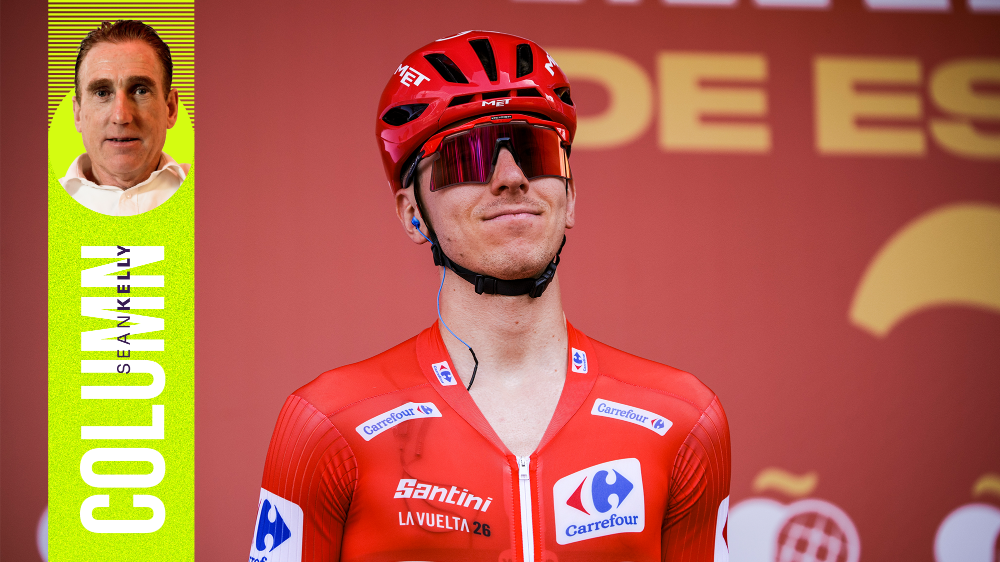 Tadej Pogacar of UAE Team Emirates - XRG wearing the leader red jersey during the La Vuelta a Espa&ntilde;a 2026 from Monaco to Granada, Stage 5 