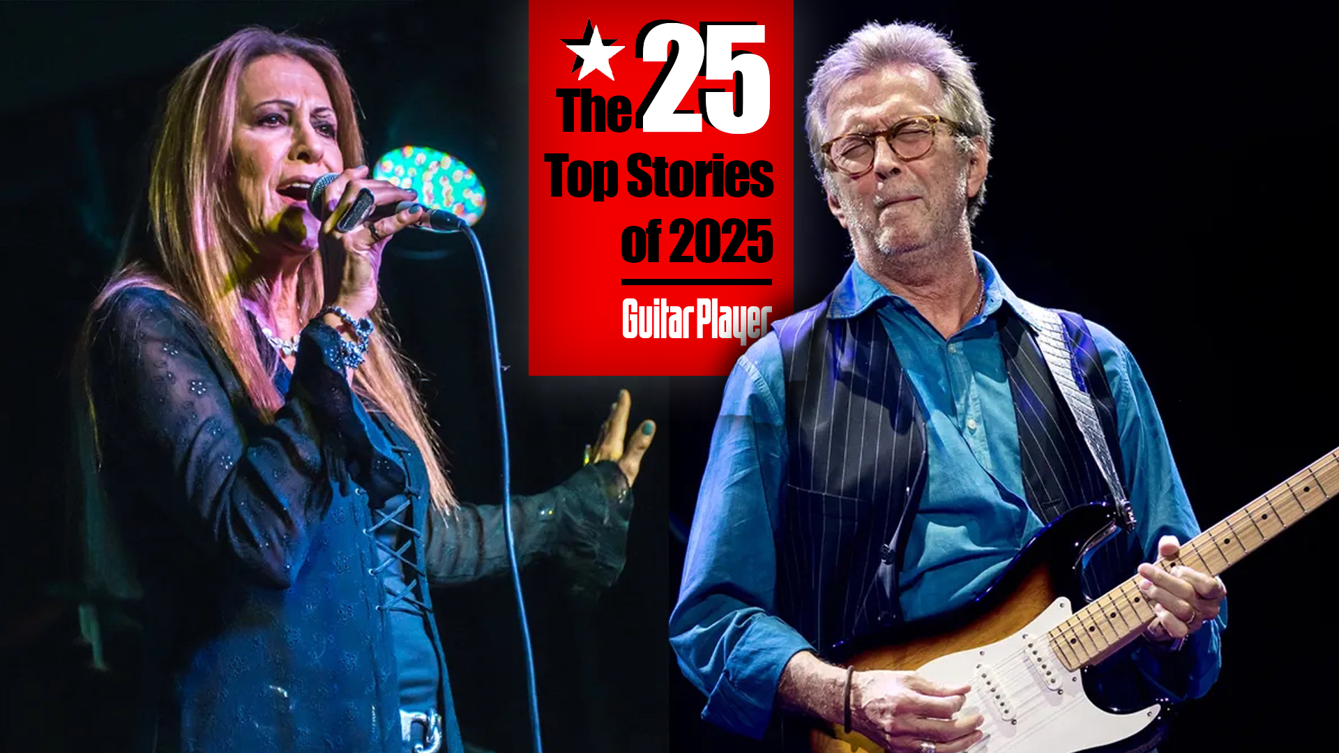 LEFT: Rita Coolidge performs live on stage at Boisdale of Canary Wharf on May 14, 2018 in London, England. RIGHT: Eric Clapton performs at Royal Albert Hall on May 14, 2015 in London, United Kingdom 