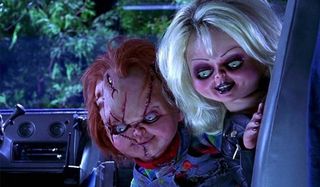Bride of Chucky Tiffany and Chucky look in on their victim in the van