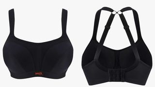 Panache Sports Bra in black, front and rear views
