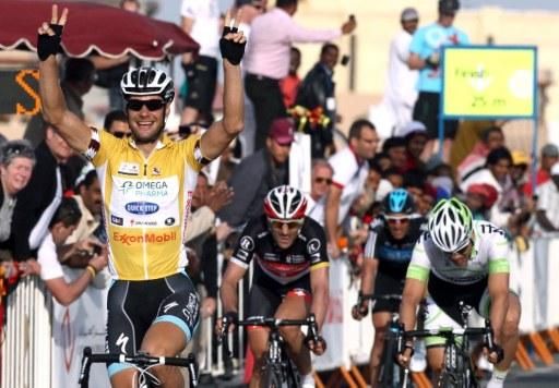 Tour of Qatar leader Tom Boonen wins stage 4 ahead of Tom Veelers and Fabian Cancellara.