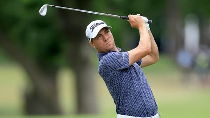 Justin Thomas hits a wedge shot