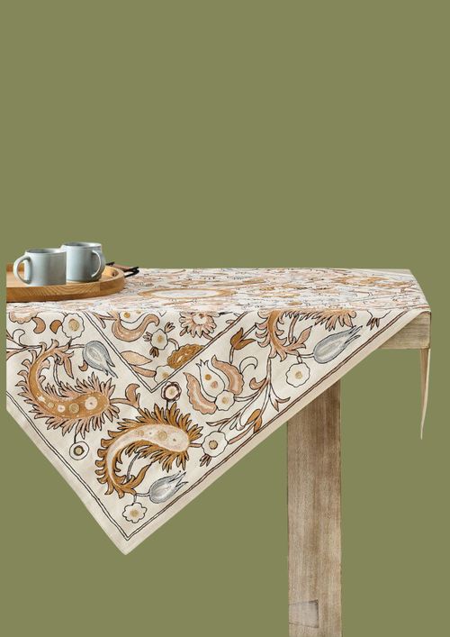 Calista Embroidered Cotton Table Throw
