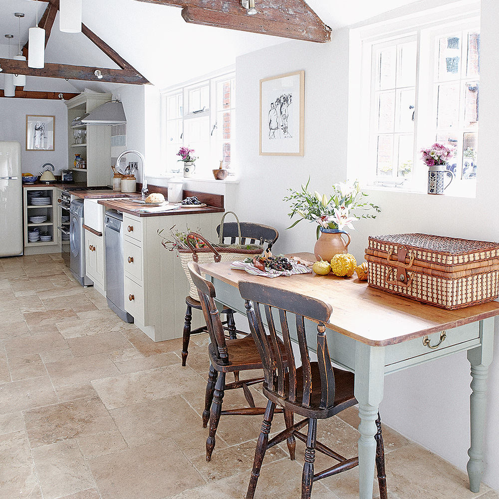 kitchen with Stone flooring
