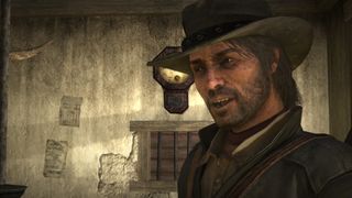 John Marston looks disconcertingly cheery.