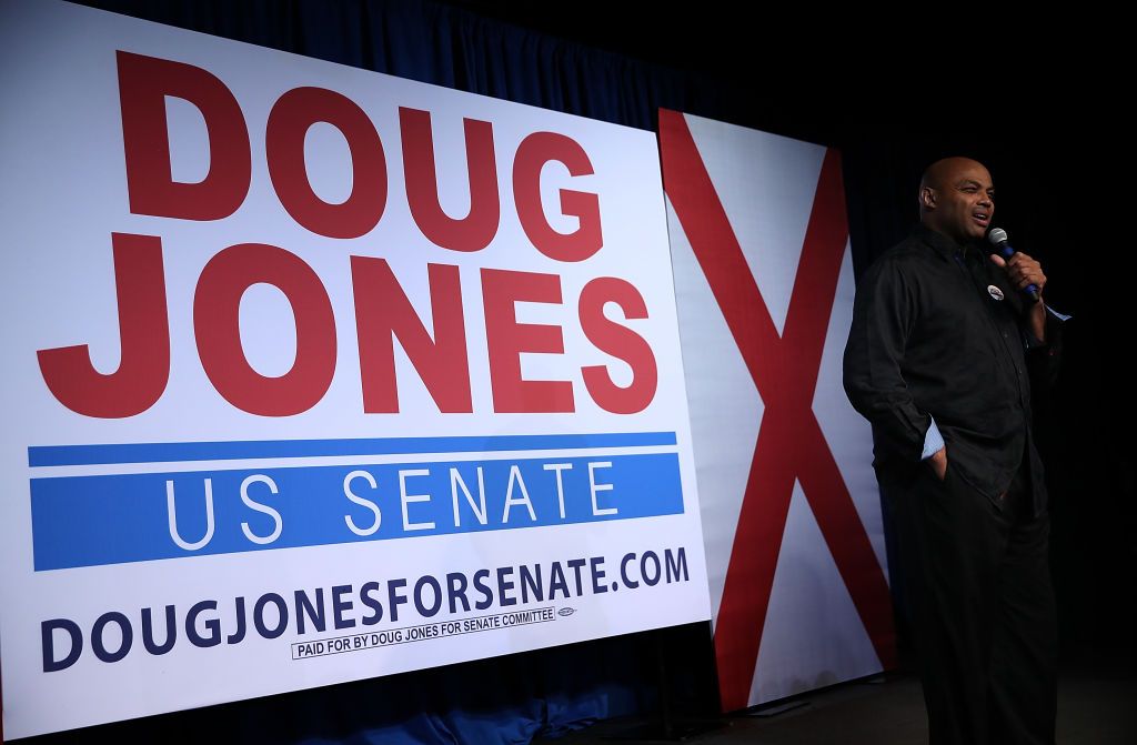 Charles Barkley at a Doug Jones rally.