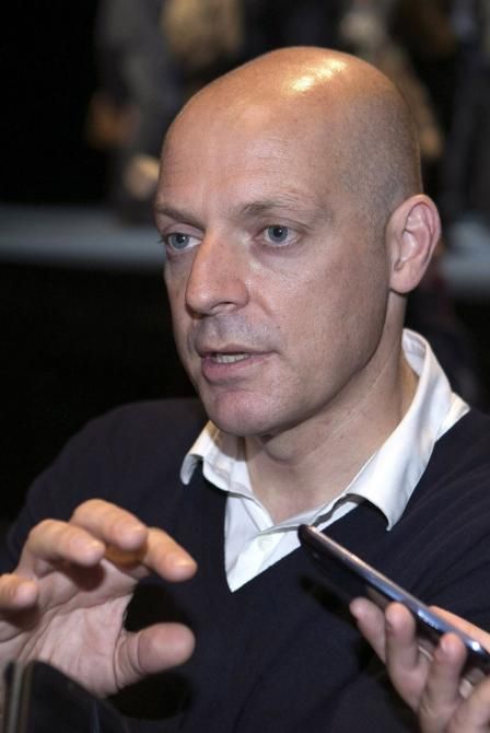 Sky's team principal Dave Brailsford speaks to the press at the 2014 Tour de France presentation