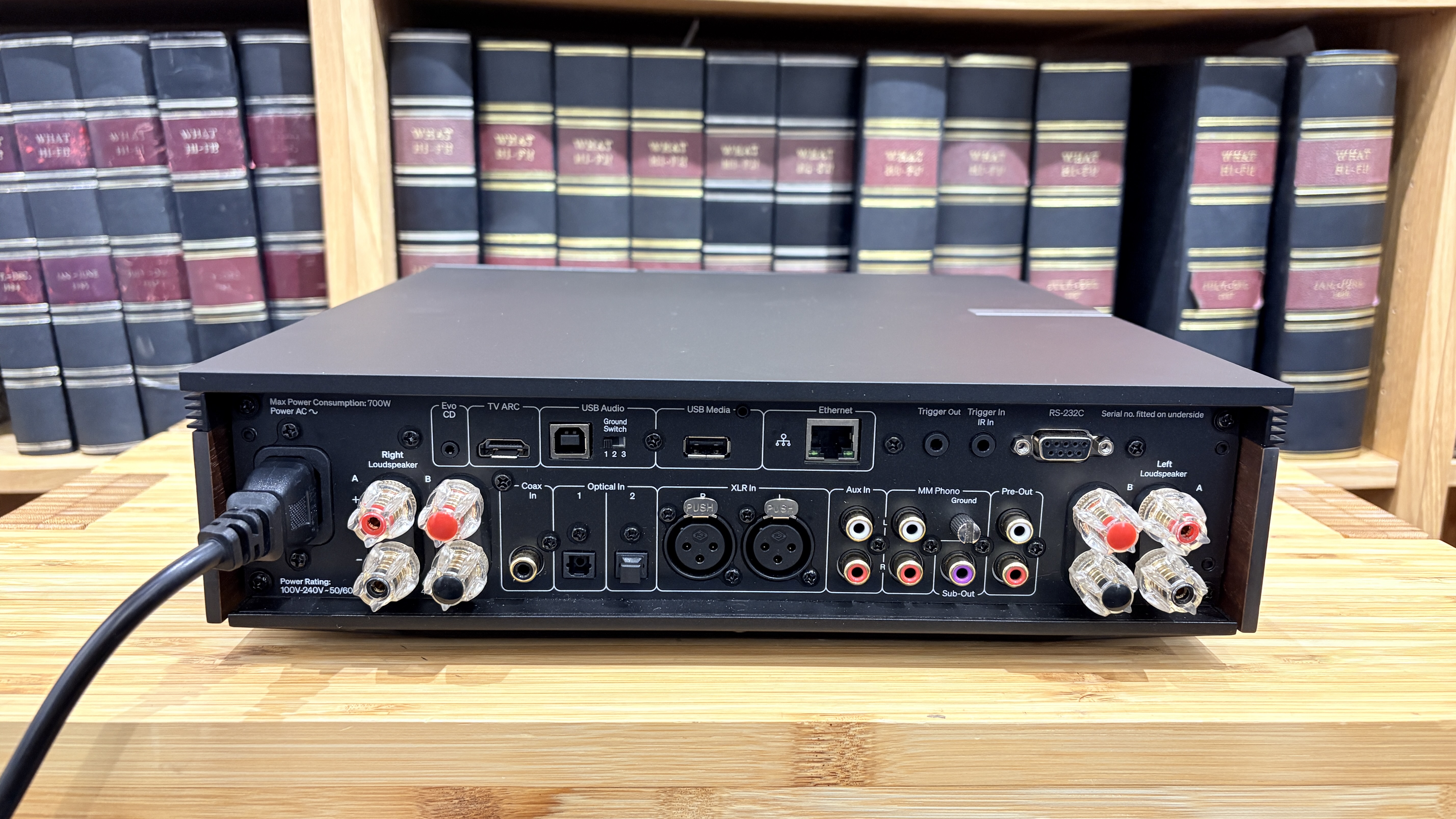 Cambridge Audio 150 SE showing rear connections panel