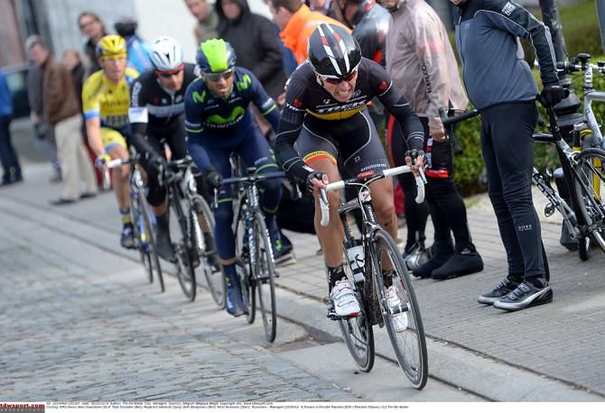 Stijn Devolder leads the chasers at Dwars door Vlaanderen