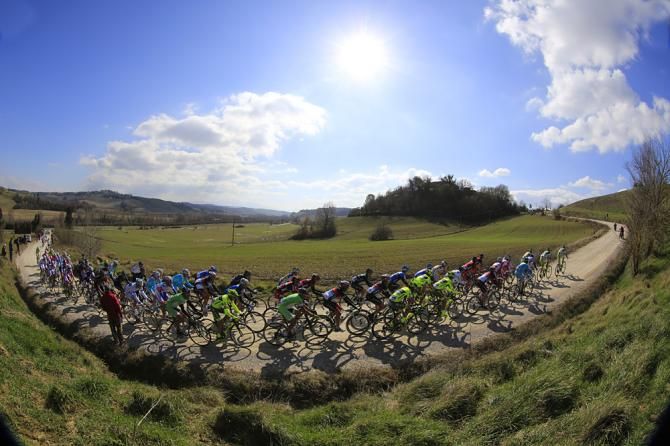 The riders enjoyed a lovely, sunny day for the Strade Bianche