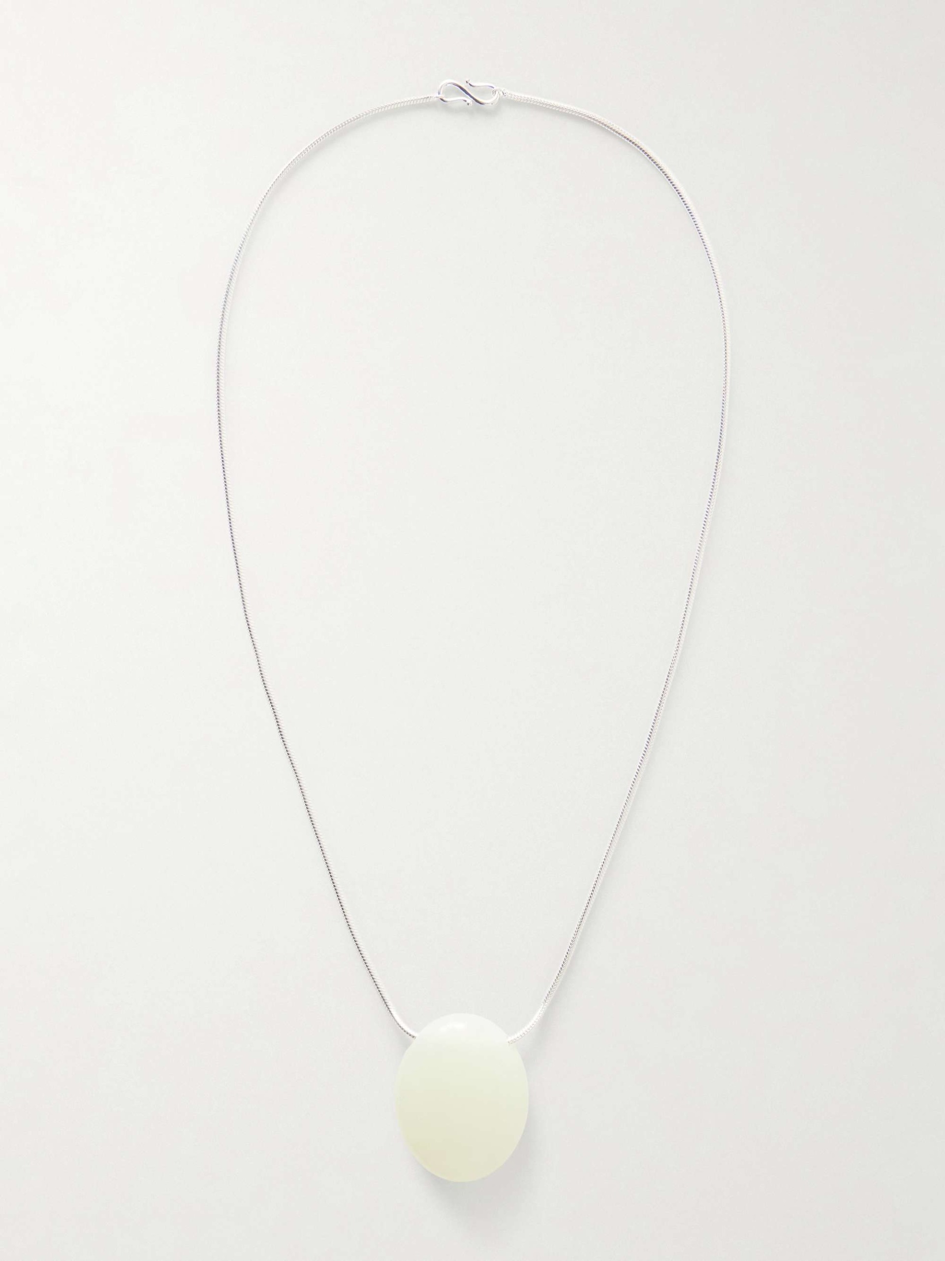 The Julia Silver and Serpentine Necklace