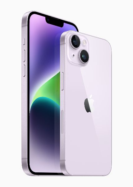 The iPhone 14 and 14 Plus in Purple