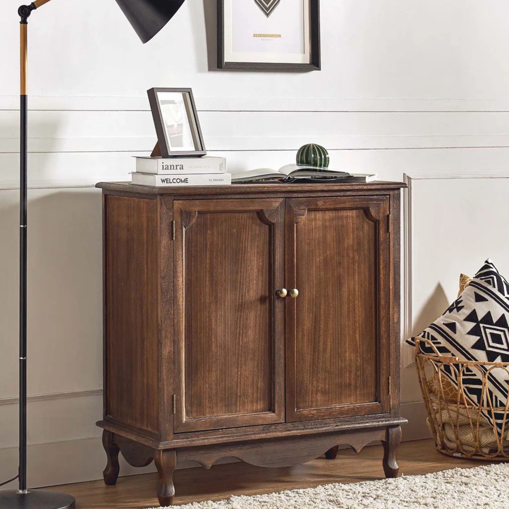 Arshawn Traditional 31&#039;&#039;W Solid Wood 2 - Door Accent Cabinet with Simple Assembly By Lark Manor&amp;trade;