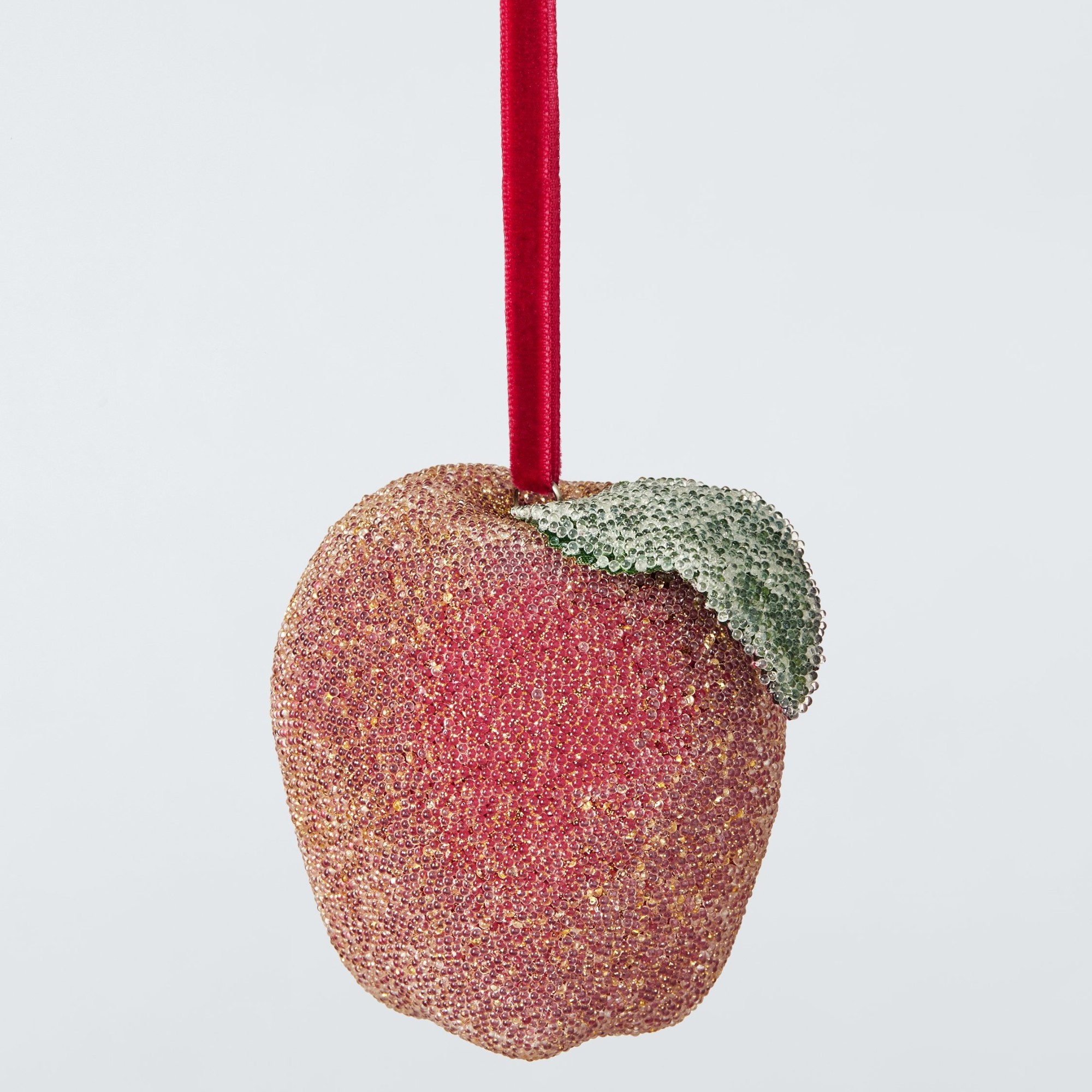 John Lewis The Curator Frosted Apple Bauble, Red