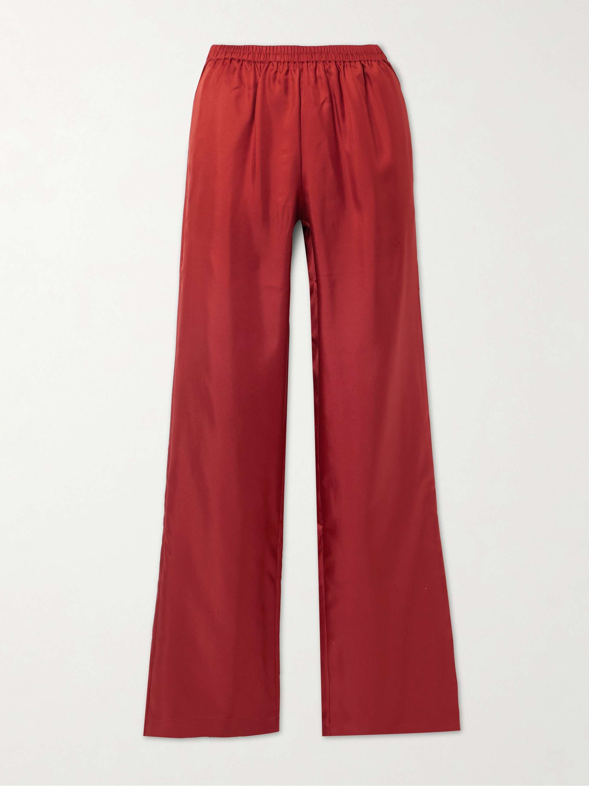 Alera Silk-Twill Wide-Leg Pants