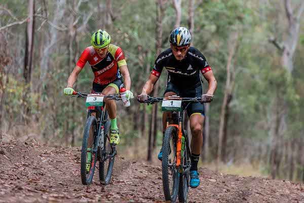 Swiss riders Konny Looser and Urs Huber can barely be split after stage 3 of the 2018 Crocodile Trophy, with Looser leading by just a single second at the halfway point of the race