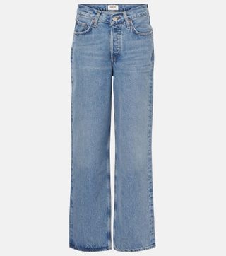 V-Waist Baggy Straight Jeans