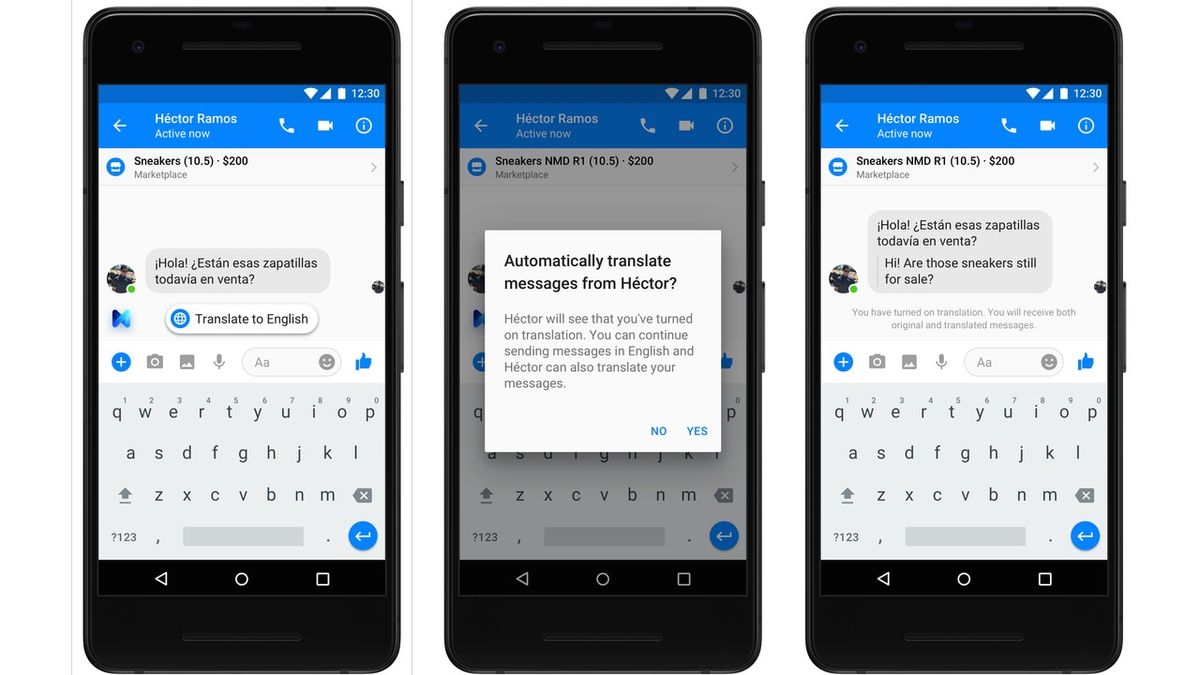Facebook launches auto-translate in Messenger for English ...
