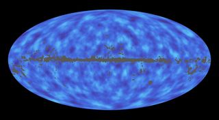 This full-sky map from the Planck mission shows matter between Earth and the edge of the observable universe. Each sky map of the universe can reveal different information about the same area. Image released March 21, 2013.