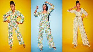 3 x Coco Fennell jumpsuits on models