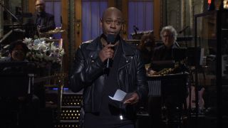 Dave Chappelle delivering his monologue on Saturday Night Live