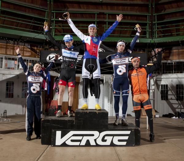 Elite Men series overall (L to R): Ian "Stand-in Luke" Keough, Justin Lindine, Adam Myerson, Nick Keough, Christian Favata.