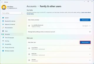 Windows 11 add account option