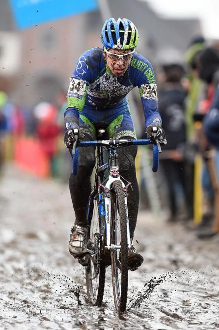 Mariusz Gil in the mud at Bpost Bank Trofee Azencross.
