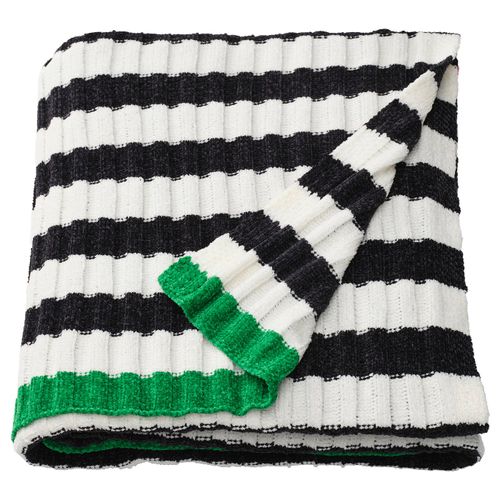 Mossmott Throw - Black/white 51x67"