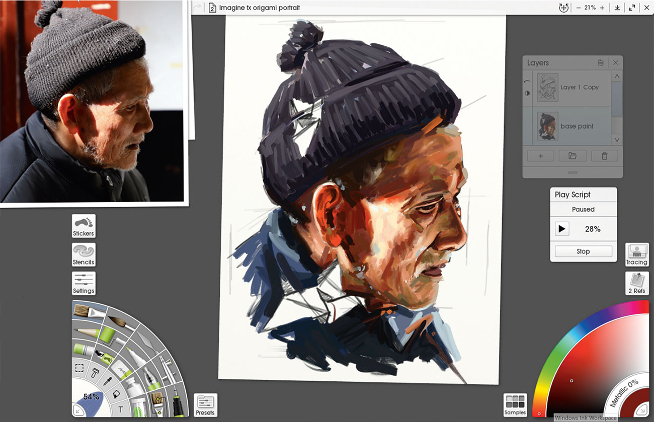 Paint expressive portrait art: Blocking in your colours
