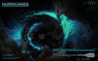 Hurricane map of storms since 1851.