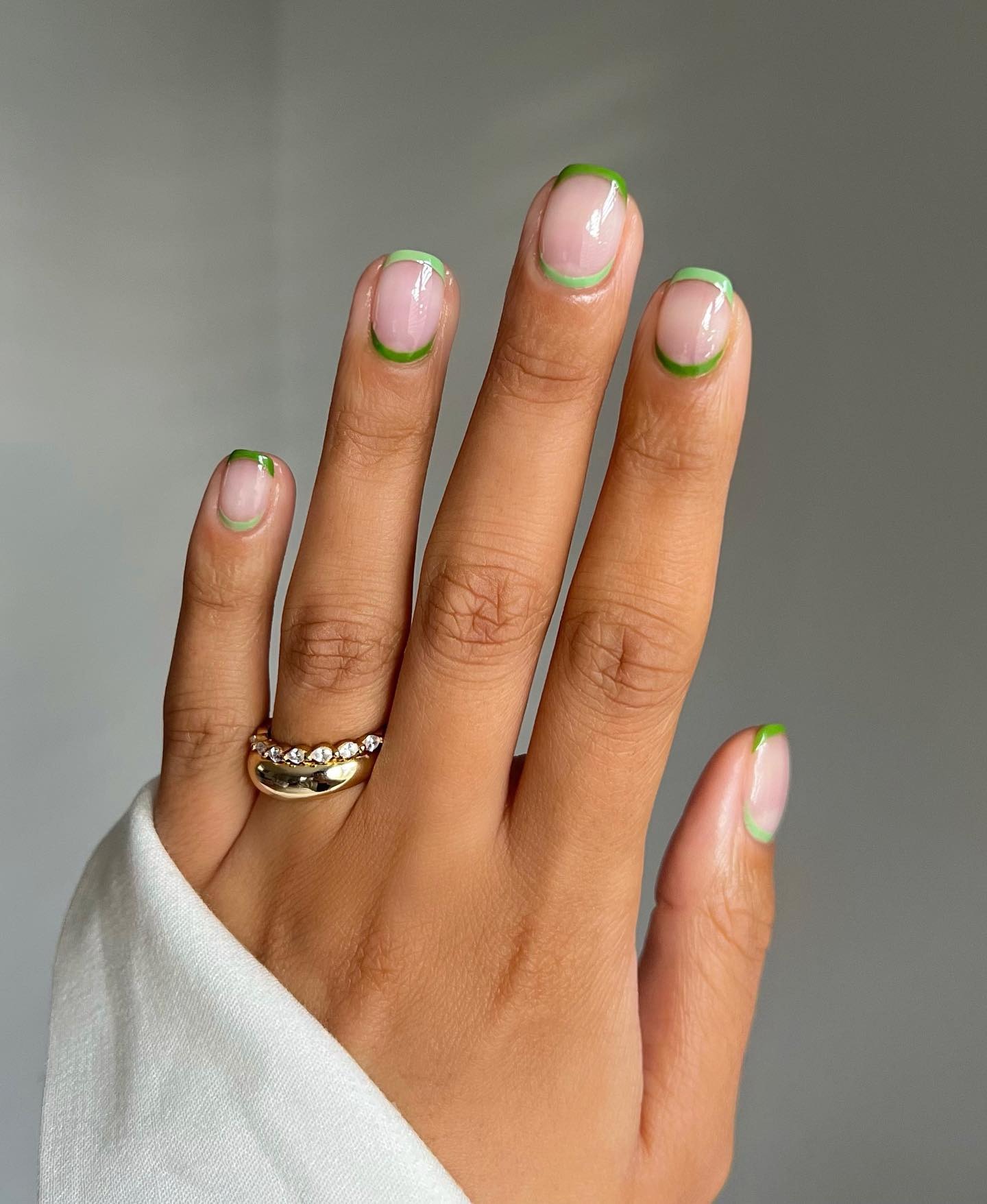 A double French manicure design