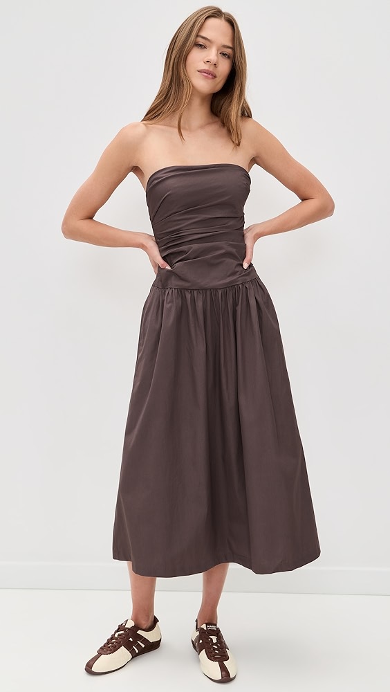 Madewell Amari Ruched Midi Dress