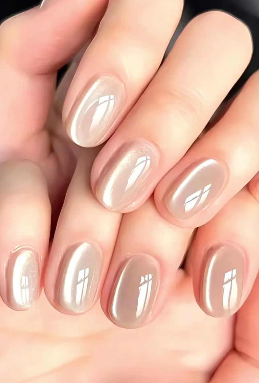 ConstArts, Handmade Moonlight Secret Realm Cat Eye Press on Nails Aurora Nails Moonlight Gemstone Cat Eye Nails Short Oval Nails