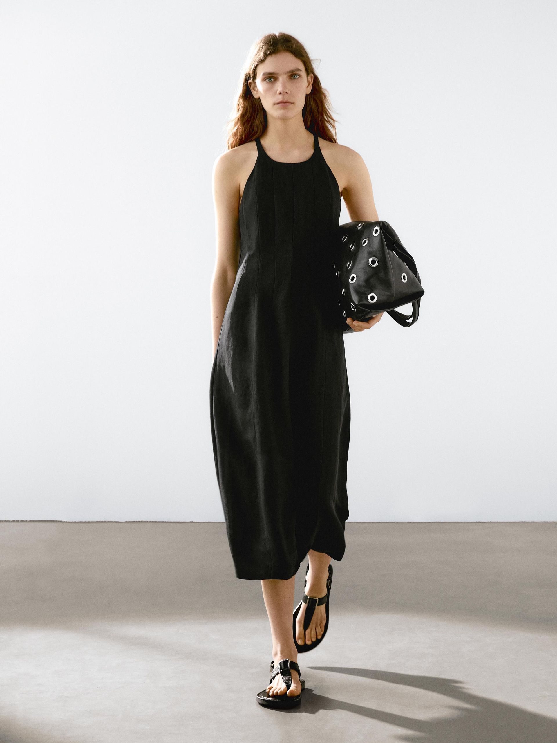 Midi Dress With Balloon Detail