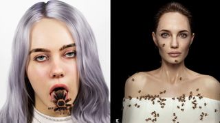 3D portraits of Billie Eilish and Angelina Jolie