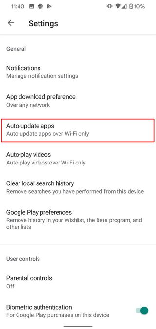 Auto Update Apps Selection Play Store Settings