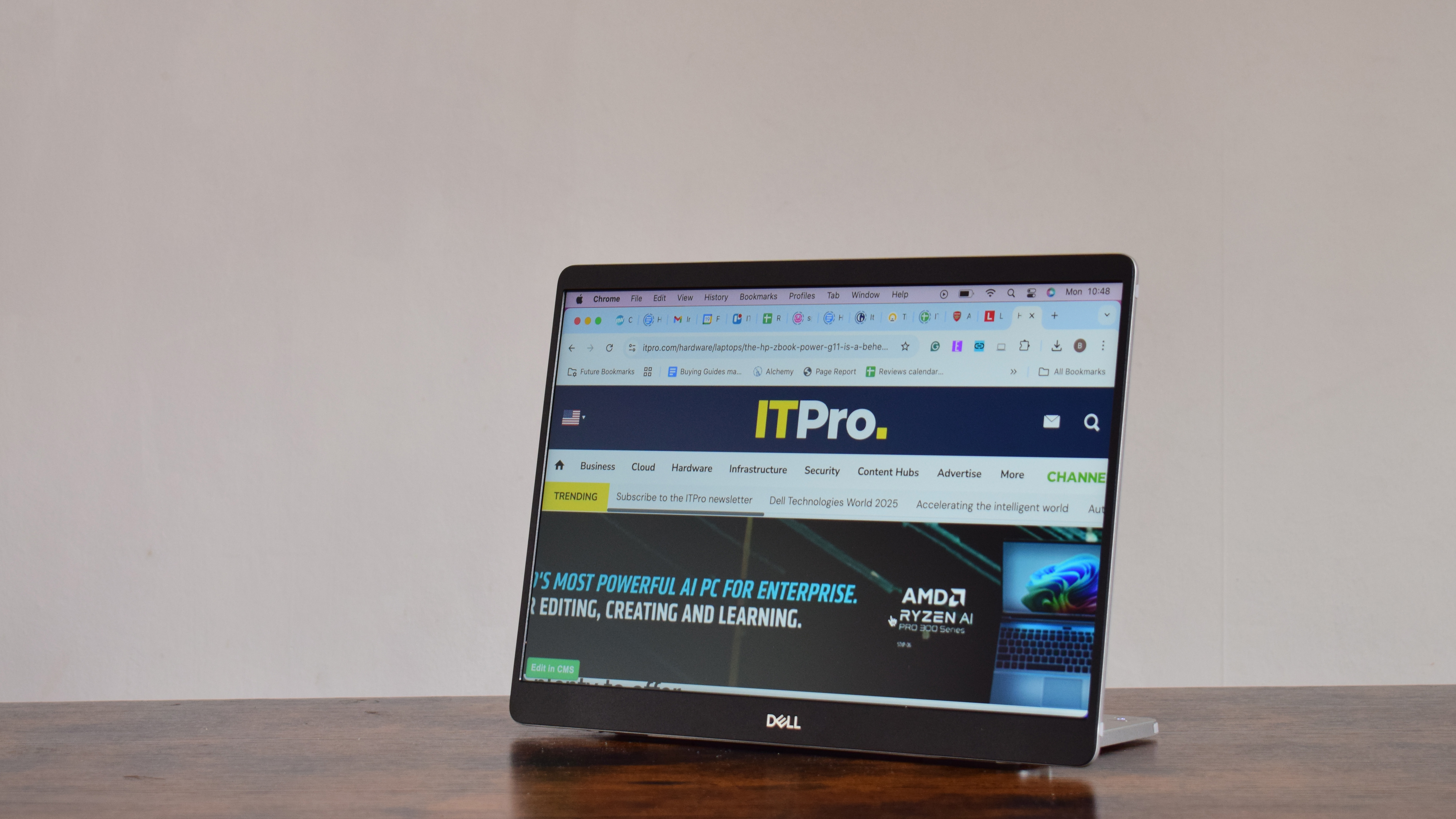The Dell Pro 14 Plus monitor on a desk
