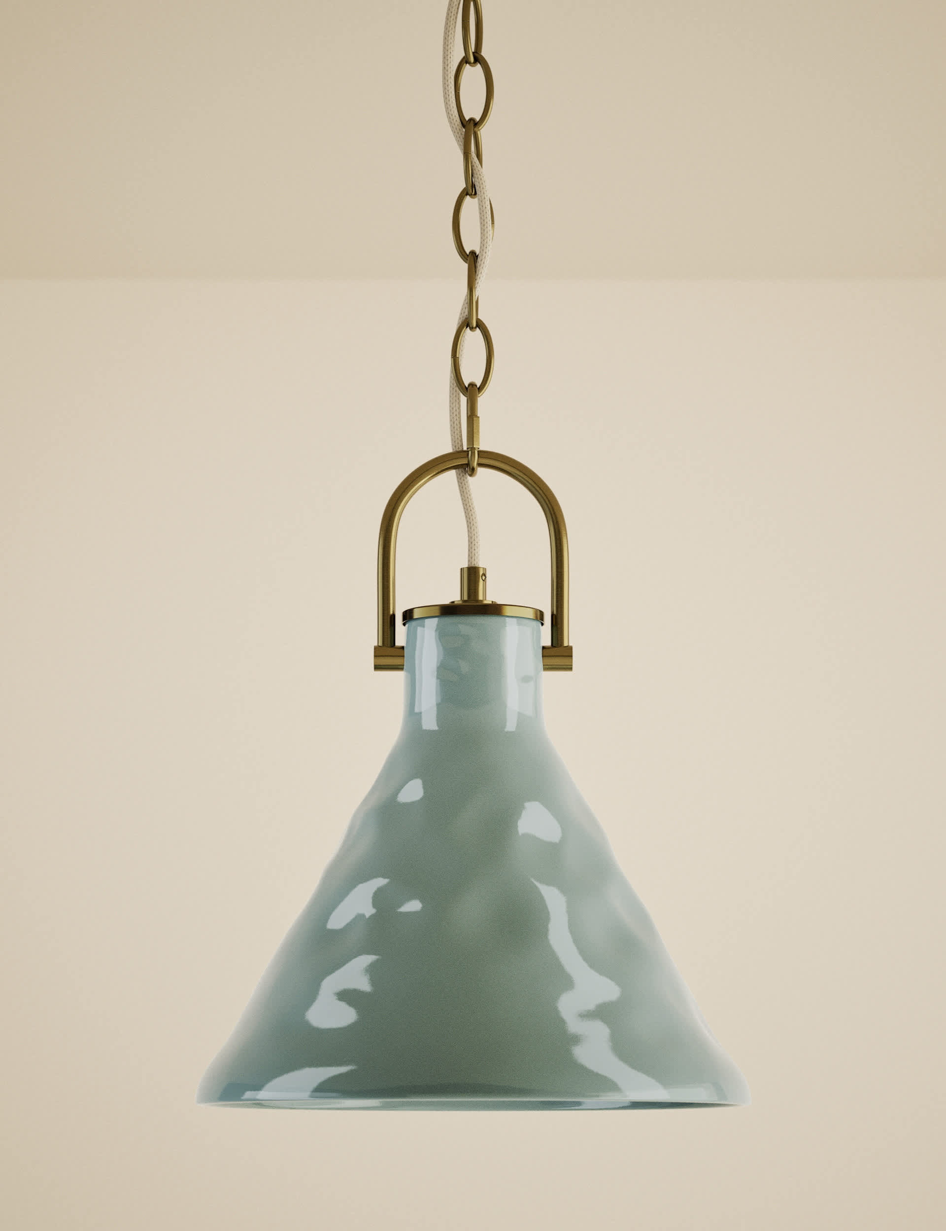Ceramic Mottled Cone Pendant Light