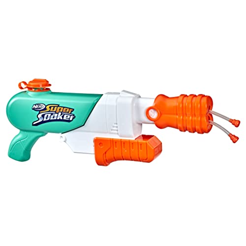 Nerf Super Soaker Hydro Frenzy Water Blaster, Wild 3-In-1 Soaking Fun, Adjustable Nozzle, 2 Water-Launching Tubes, for Kids Teens Adults