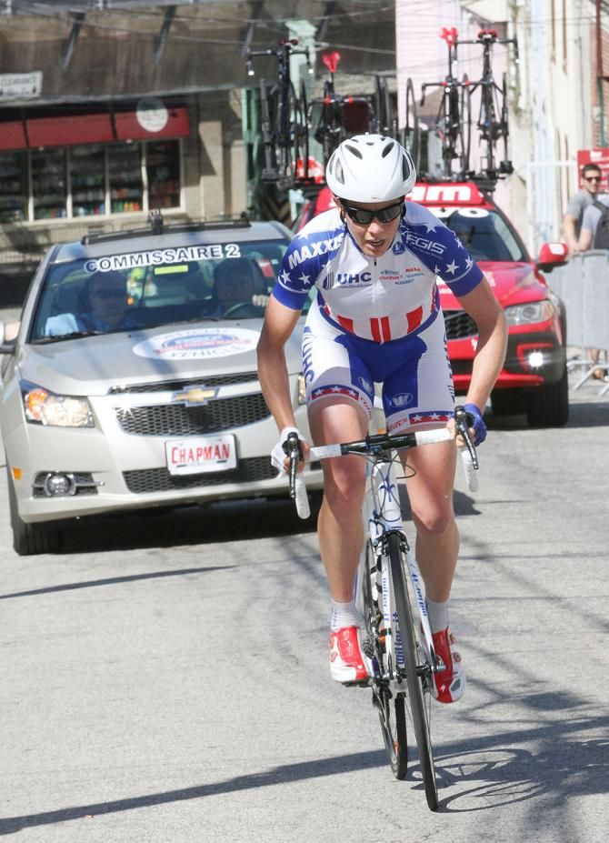 Allison Powers (Unitedhealthcare Professional Cycling Team) first woman in history to hold three National Titles at the same time. She currently holds Crit, TT, and Road. A M A Z I N G