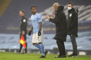 Guardiola (right) retains full confidence in Sterling (left)