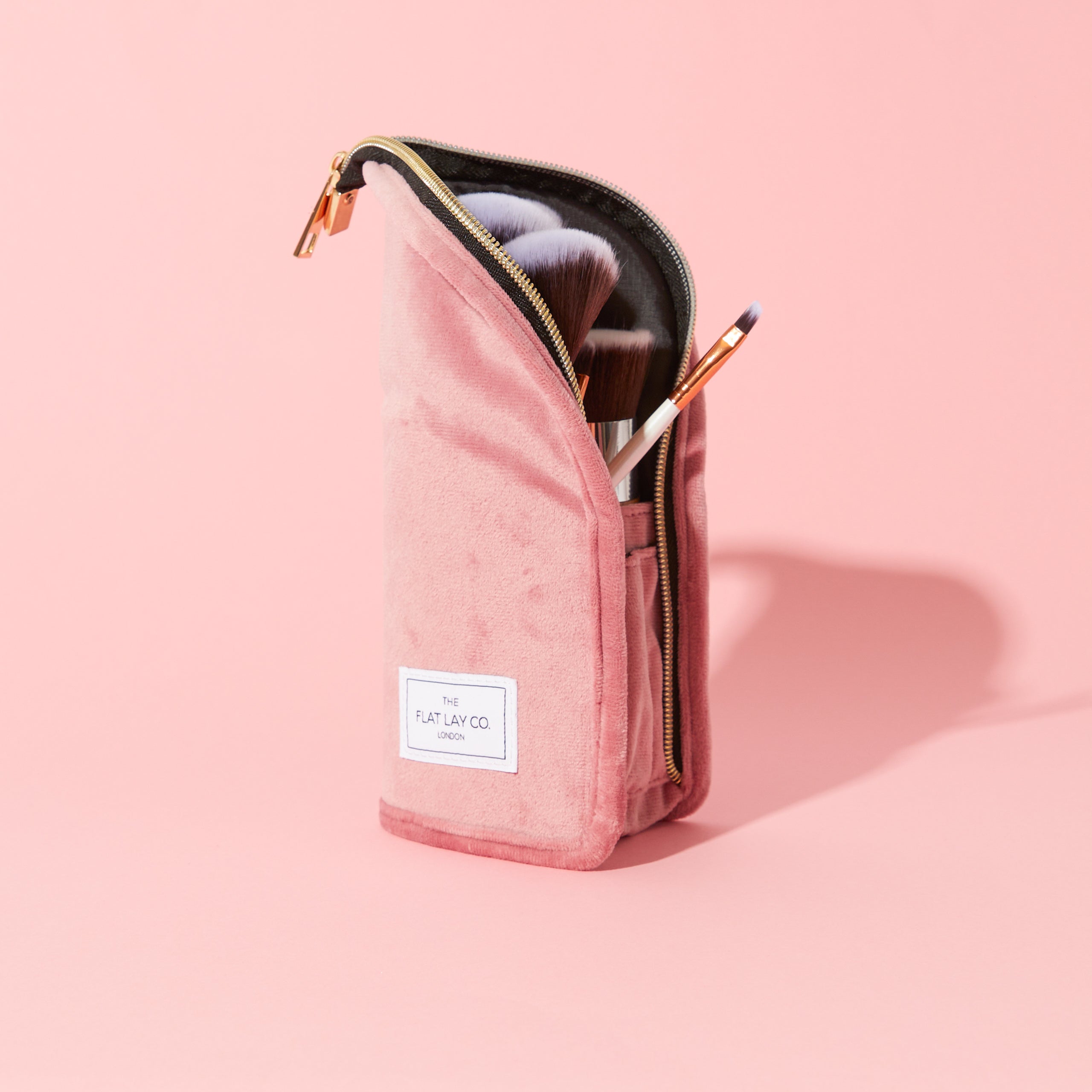 Standing Brush Case - Pink Velvet