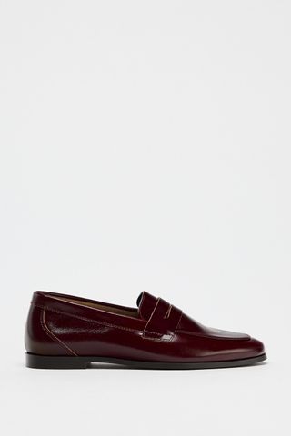 Leather Penny Strap Loafers